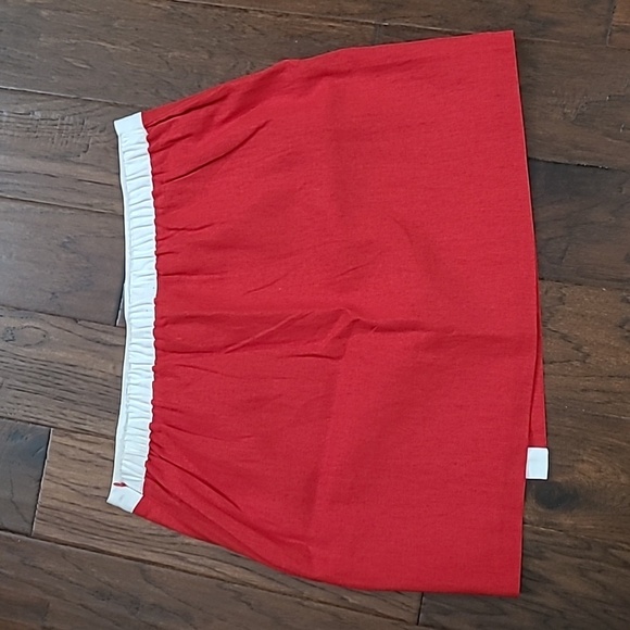 NWT Bagatelle Collection Red Linen Blend Faux Wrap Skirt With White Trim size XL - Picture 2 of 10
